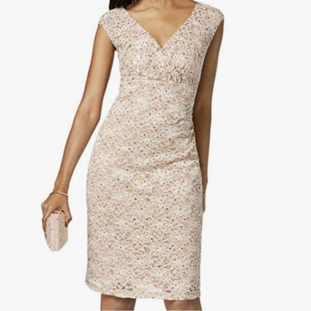 Connected Dress 14P 14 P Ivory Stretch Lace Washable Party Wedding Cruise